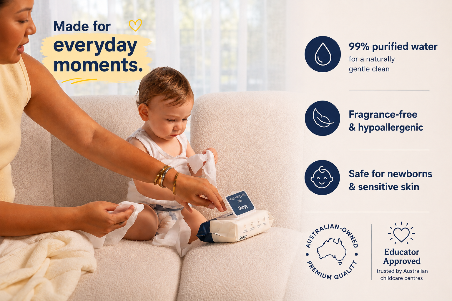 Snugz Gentle Wipes 12-pack