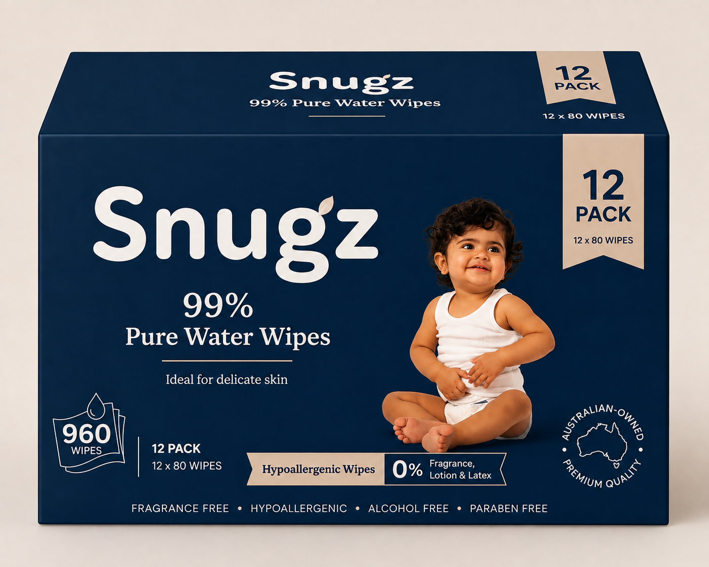 Snugz Gentle Wipes 12-pack